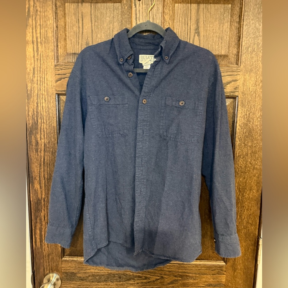 Duluth Trading Co Blue Button-Up Shirt Size Small